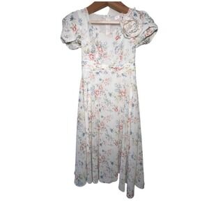 Coquette Nature Inspired Midi Dress XS Whimsical Cottage Fairy Dainty Flowy